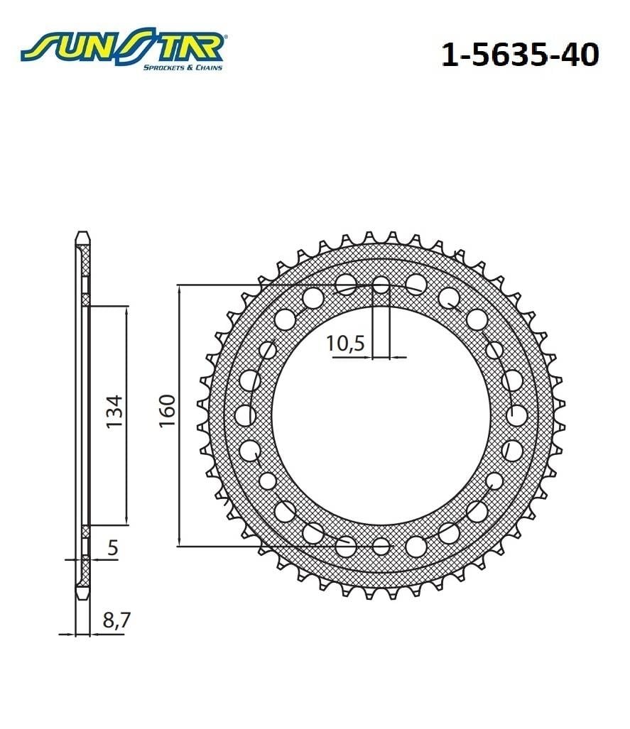 ARKA DİŞLİ / HONDA / CBR 1000RR / 1000cc / (ORİJİNAL DİŞLİ SAYISI) / 2004-2005-2006-2007-2008-2009-2010-2011-2012-2013-2014-2015-2016-2017-2018-2019