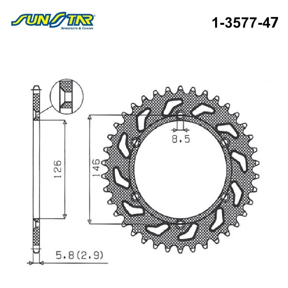ARKA DİŞLİ / SUZUKI / RMZ / 250cc / (DİŞLİ SAYISI : ORİJİNAL-2) / 2004-2005-2006-2007-2008-2009-2010-2011-2012-2013-2014-2015-2016-2017-2018-2019-2020-2021-2022