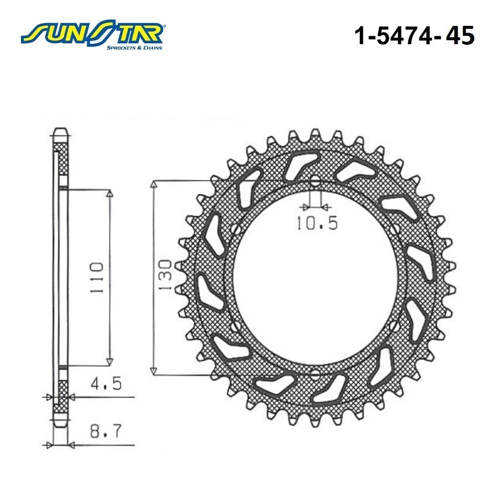 ARKA DİŞLİ / YAMAHA / FZ1 / FAZER / 1000cc / (ORİJİNAL DİŞLİ SAYISI) / 2006-2007-2008-2009-2010-2011-2012-2013-2014