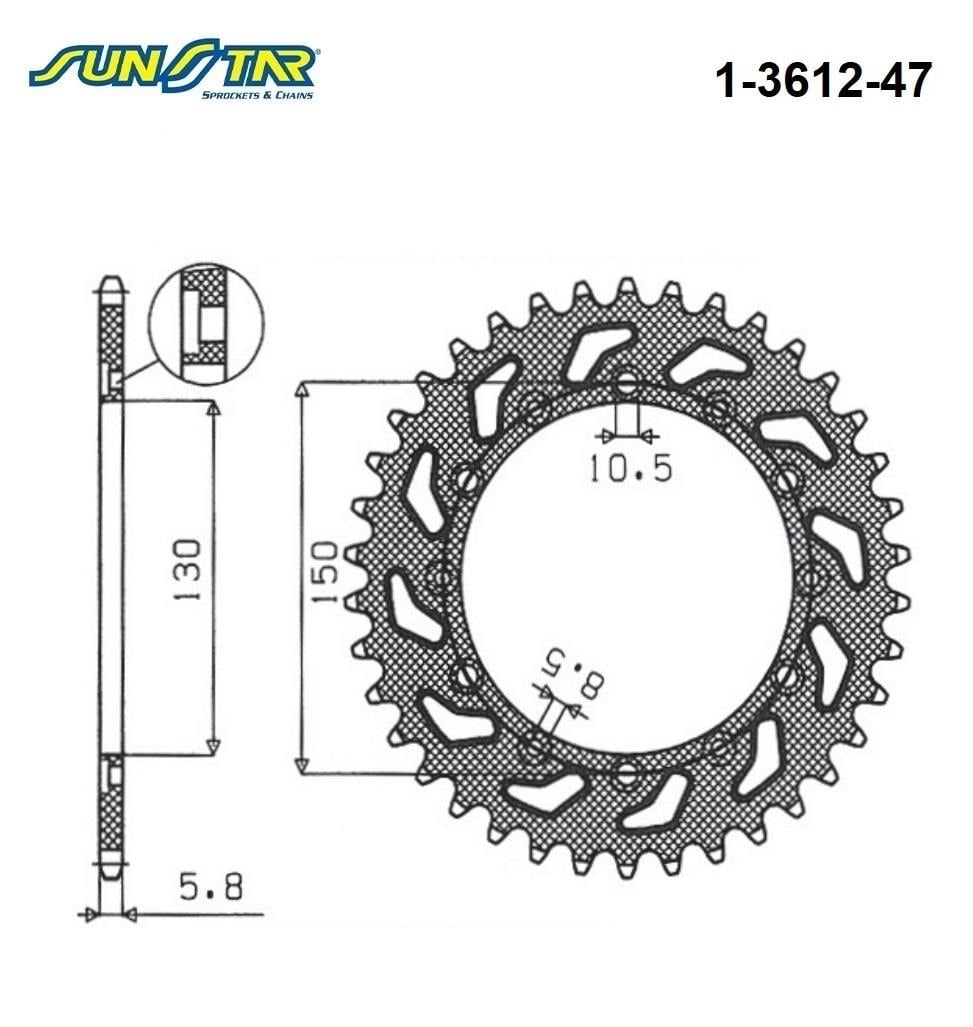 ARKA DİŞLİ / YAMAHA / WR F / 250cc / (DİŞLİ SAYISI : ORİJİNAL-3) / 2015-2016-2017-2018-2019-2020