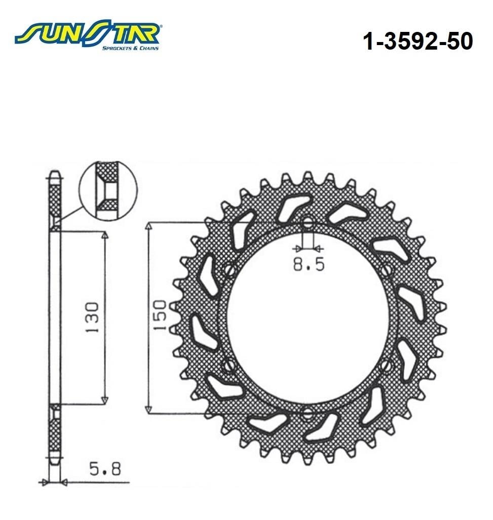 ARKA DİŞLİ / YAMAHA / WR F / 250cc / (DİŞLİ SAYISI : ORİJİNAL-2) / 2001-2002-2003-2004-2005-2006-2007-2008-2009-2010-2020-2021-2022