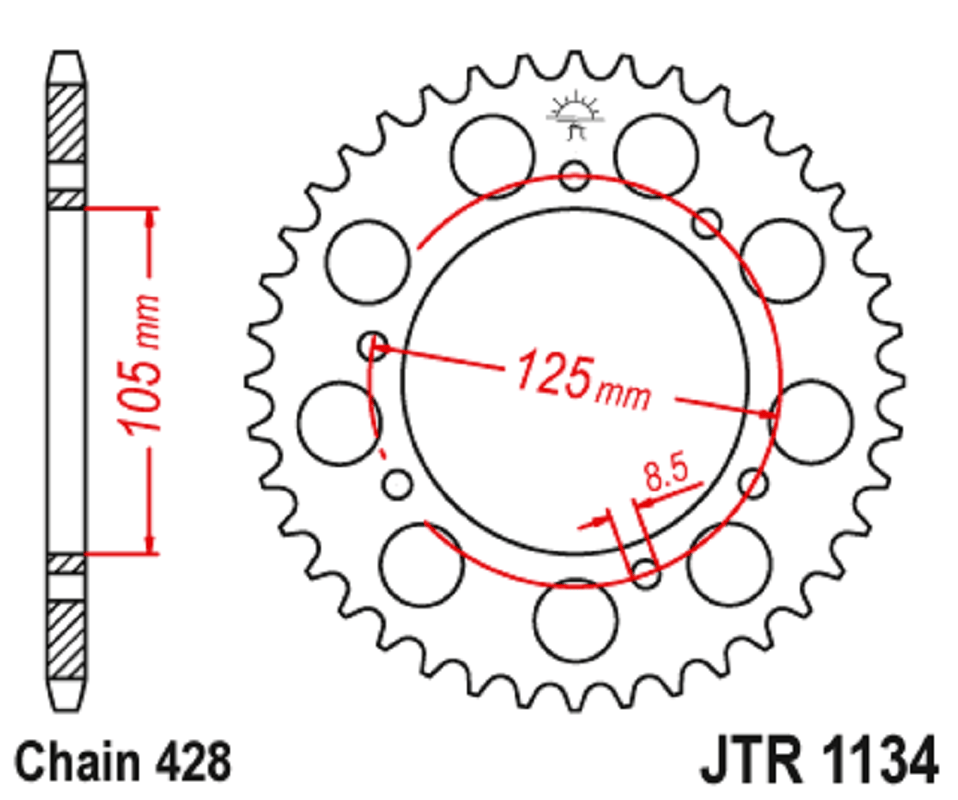ARKA DİŞLİ / YAMAHA / XT R / 125cc / (ORİJİNAL DİŞLİ SAYISI) / 2005-2006-2007-2008-2009-2010-2011