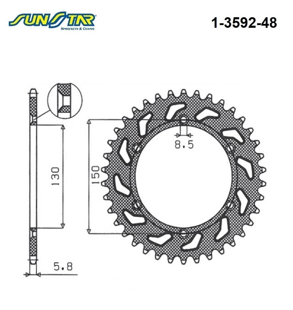 ARKA DİŞLİ / YAMAHA / YZ / 125cc / (DİŞLİ SAYISI : ORİJİNAL-2) / 2020-2021-2022-2023-2024