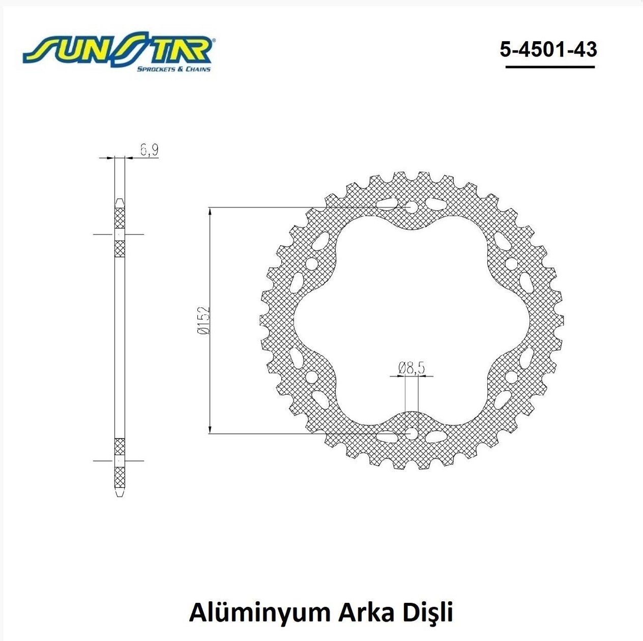 ARKA DİŞLİ ALÜMİNYUM / DUCATI / MONSTER R / S / 1200cc / (DİŞLİ SAYISI : ORİJİNAL+2) / 2014-2015-2016-2017-2018-2019-2020