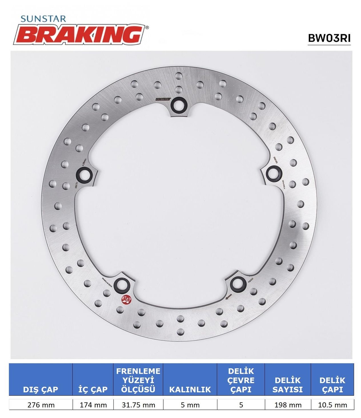 BMW R850-1100-1150 YUVARLAK ARKA FREN DİSKİ / BMW / R 1100 GS / 1100cc / ARKA  / 1994-1995-1996-1997-1998-1999-2000-2001