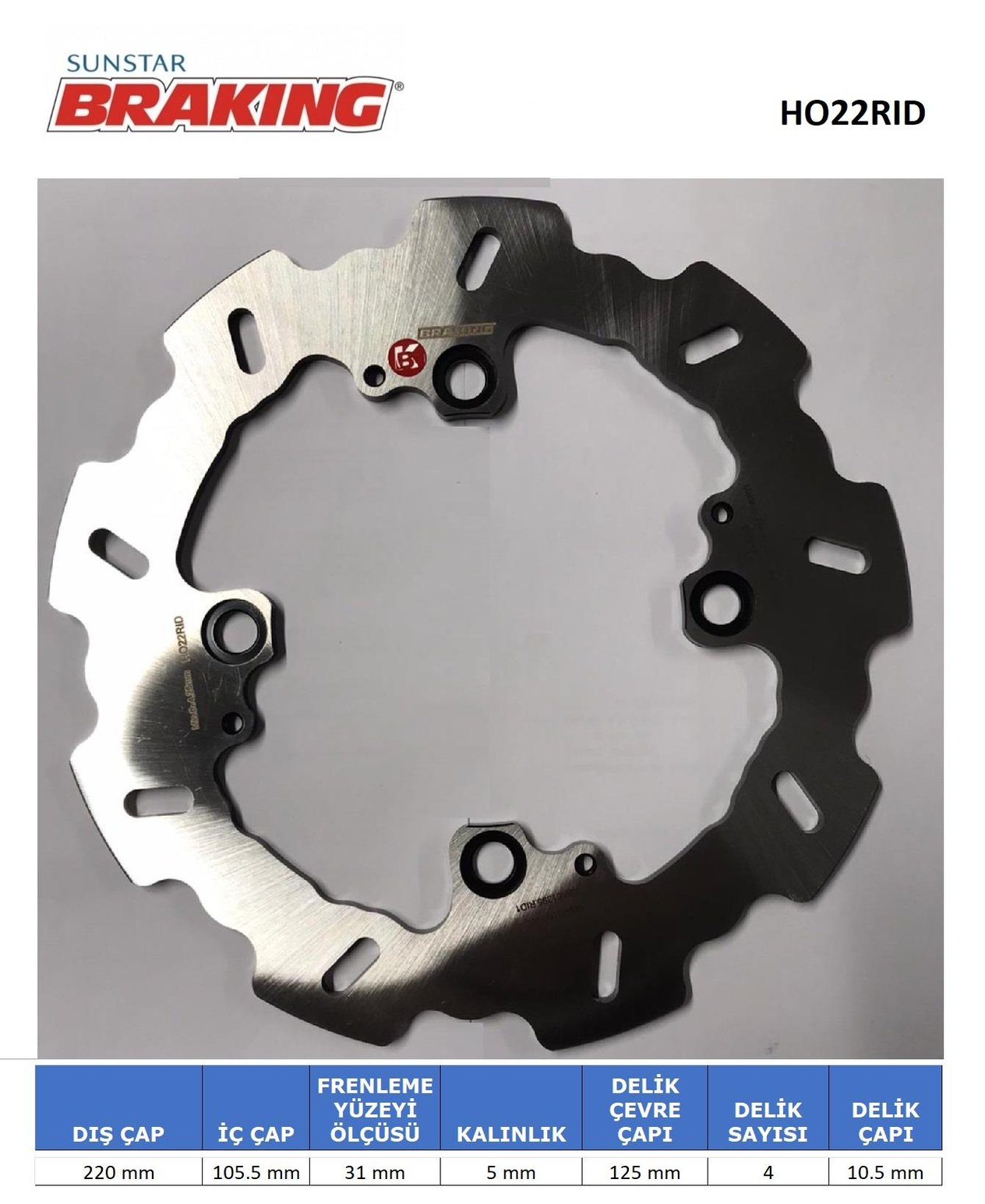 DALGALI ARKA FREN DİSKİ / HONDA / FORESIGHT 250 / 250cc / ARKA  / 2000-2001-2002-2003-2004-2005-2006-2007