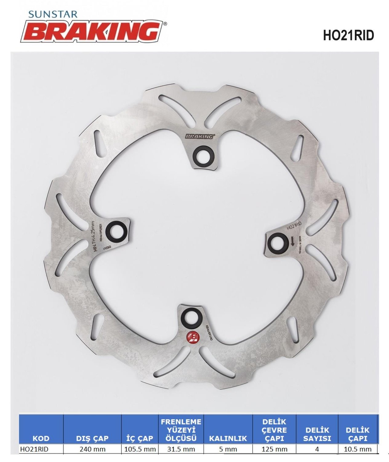 DALGALI FREN DİSKİ / HONDA / SILVER WING ABS / 600cc / ARKA  / 2001-2002-2003-2004-2005-2006-2007-2008-2009-2010