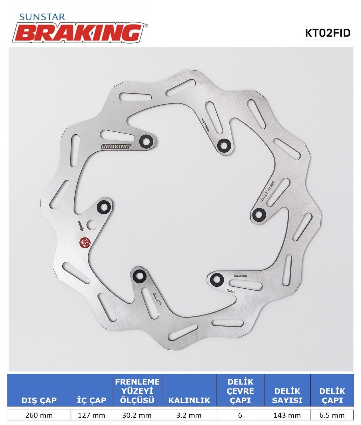 DALGALI ÖN FREN DİSKİ / KTM / EXC / SIX DAYS / 250cc / ÖN SOL  / 1998-1999-2000-2001-2002-2003-2004-2005-2006-2007-2008-2009-2010-2011-2012-2013-2014-2015-2016-2017-2018-2019-2020