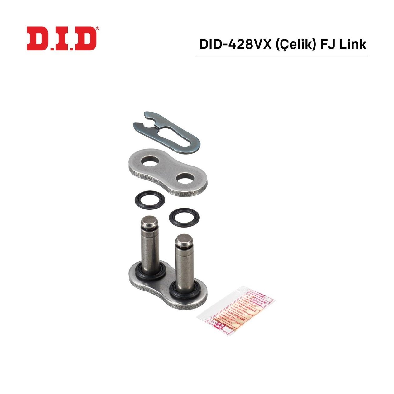 DID-428VX (ÇELİK) F J BİRLEŞTİRİCİ BAKLA / YAMAHA / XSR / 125cc / KLİPSLİ BİRLEŞTİRİCİ BAKLA / 2021-2022-2023-2024