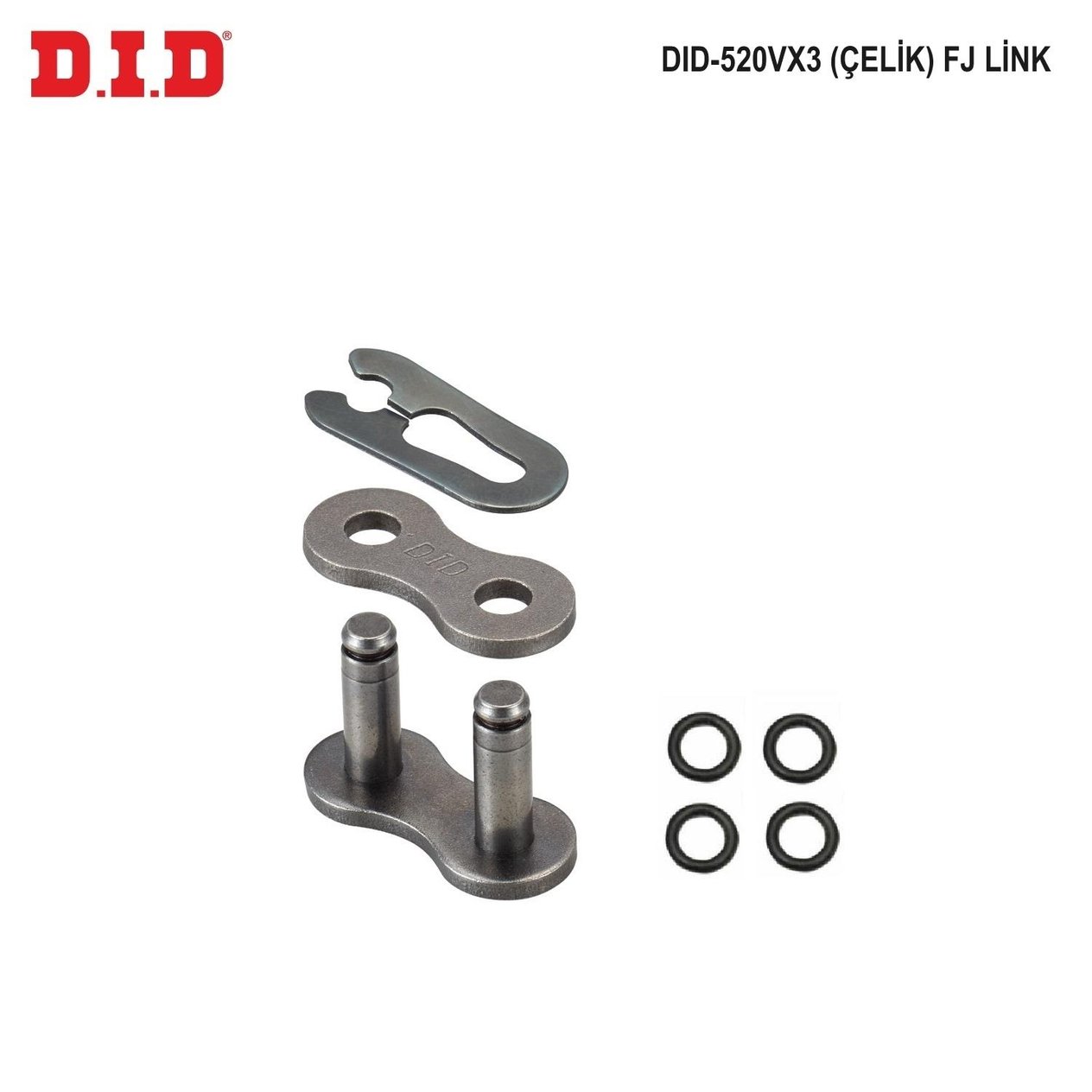 DID-520VX3 (ÇELİK) F J BİRLEŞTİRİCİ BAKLA / SUZUKI / GN 250 / 250cc / KLİPSLİ BİRLEŞTİRİCİ BAKLA / 1990-1991-1992-1993-1994-1995-1996-1997-1998-1999