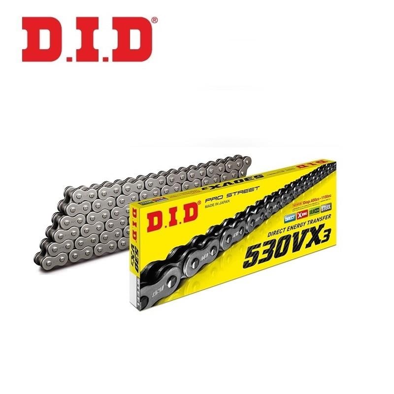 DID 530VX3 ÇELİK X-RİNG ZİNCİR-116 BAKLA / KAWASAKI / ZX-12R NINJA / 1200cc / DID X-RING (VX3) ÇELİK ZİNCİR  / 2000-2001-2002-2003-2004-2005-2006