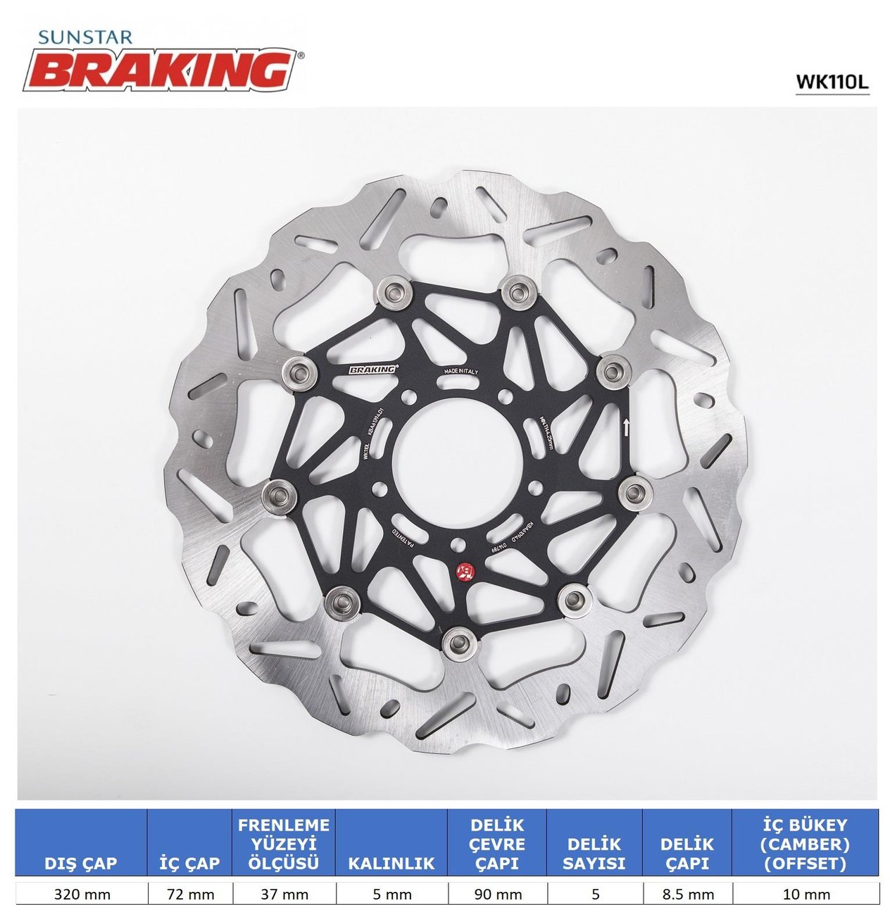 DUCATI DALGALI ÖN PERFORMANS FREN DİSKİ (SOL) / DUCATI / SUPERSPORT / S / 937cc / ÖN SOL  / 2017-2018-2019-2020