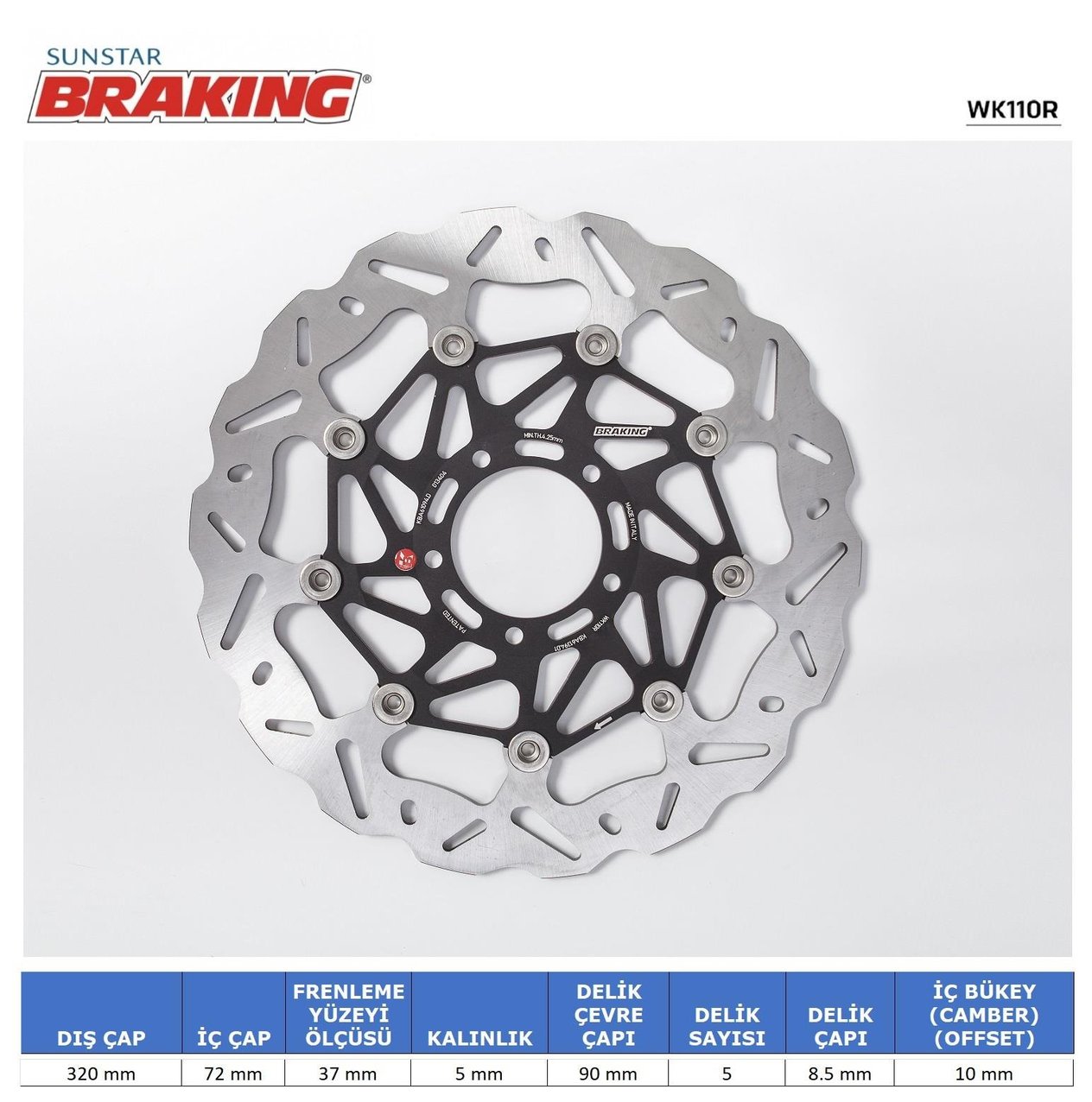 DUCATI DALGALI ÖN PERFORMANS FREN DİSKİ (SAĞ) / DUCATI / MULTISTRADA / 1200cc / ÖN SAĞ  / 2010-2011-2012-2013-2014-2015-2016-2017