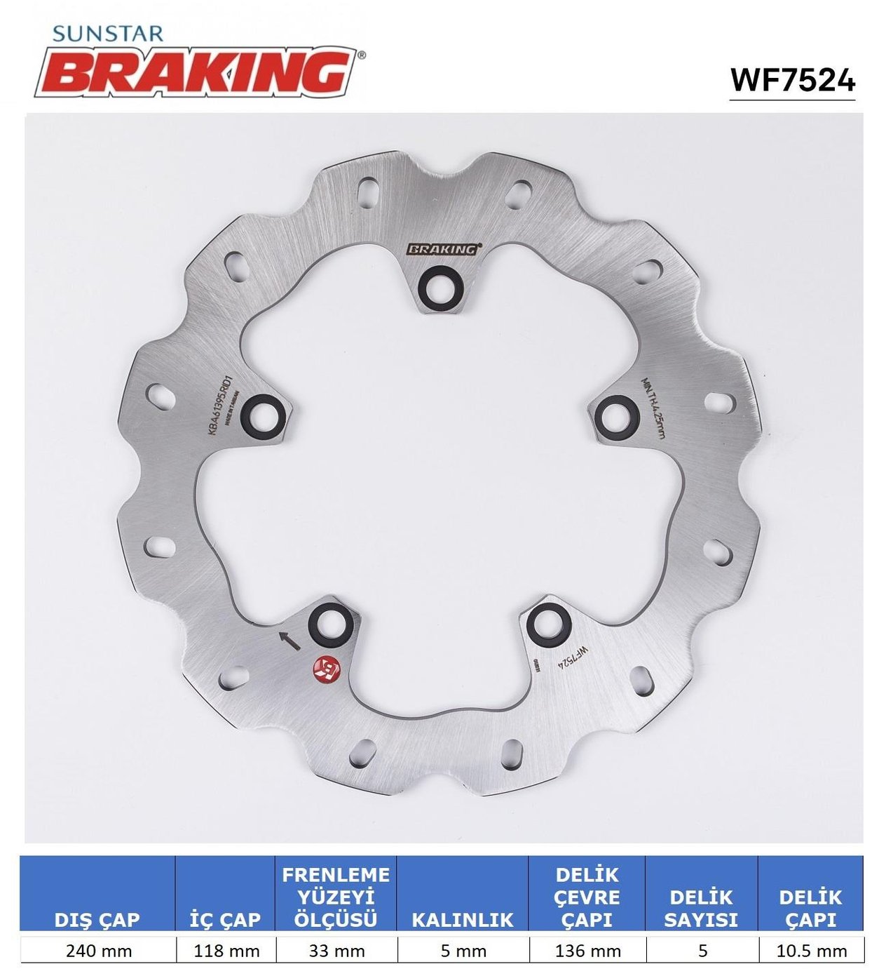 HONDA NC 700-750 / BMW G 310 R / GS DALGALI ARKA FREN DİSKİ / HONDA / NC X DCT / 750cc / ARKA  / 2014-2015-2016-2017-2018-2019-2020-2021-2022-2023-2024-2025
