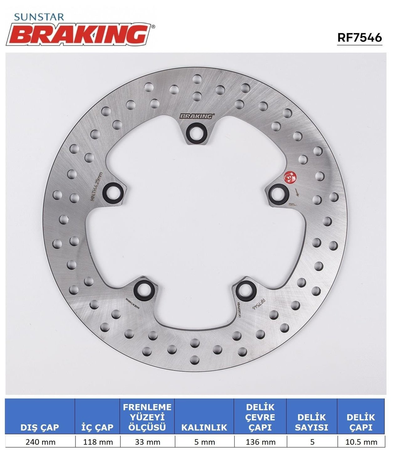 HONDA NC 700-750 / BMW G 310 R / GS YUVARLAK ARKA FREN DİSKİ / HONDA / NC X / 750cc / ARKA  / 2014-2015-2016-2017-2018-2019-2020-2021-2022-2023-2024-2025