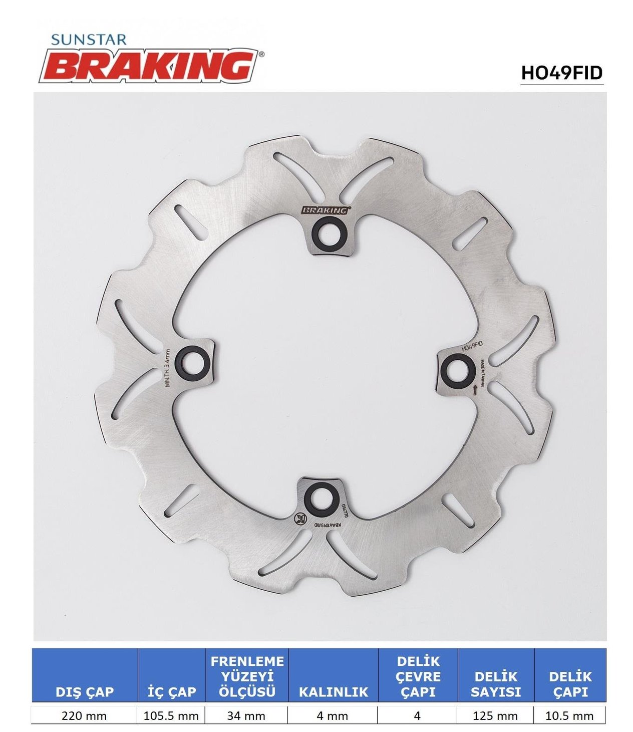 HONDA PCX 125-150 DALGALI ÖN FREN DİSKİ 2018> / HONDA / PS 150 İ / 150cc / ÖN  / 2008-2009-2010-2011-2012-2013-2014