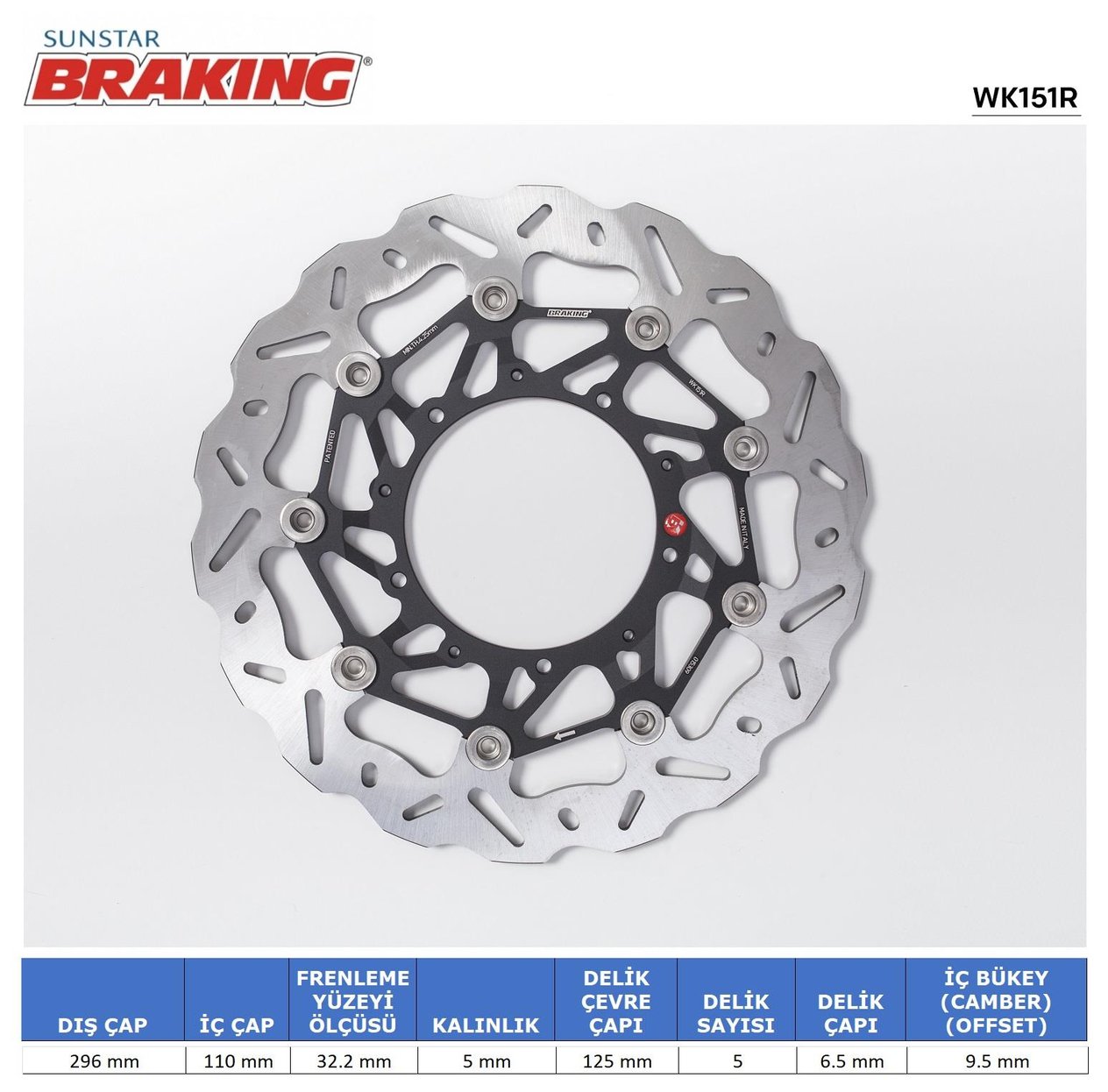 HONDA X-ADV 750 DALGALI ÖN PERFORMANS FREN DİSKİ (SAĞ) / HONDA / X-ADV / 750cc / ÖN SAĞ  / 2017-2018-2019-2020-2021-2022-2023-2024