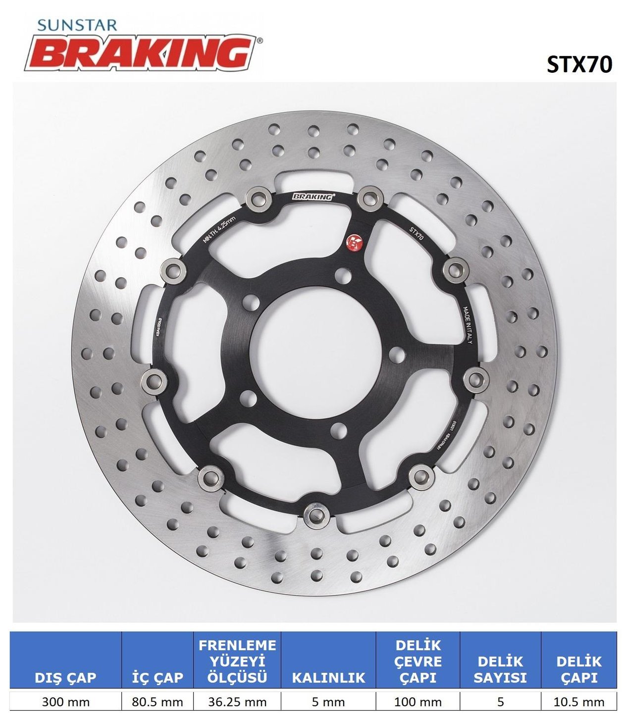 KAWASAKI YUVARLAK ÖN FREN DİSKİ / KAWASAKI / ER-6F / ER-6N / 650cc / ÖN İKİ TAKIM KULLANIR / 2006-2007-2008-2009-2010-2011-2012-2013-2014-2015-2016