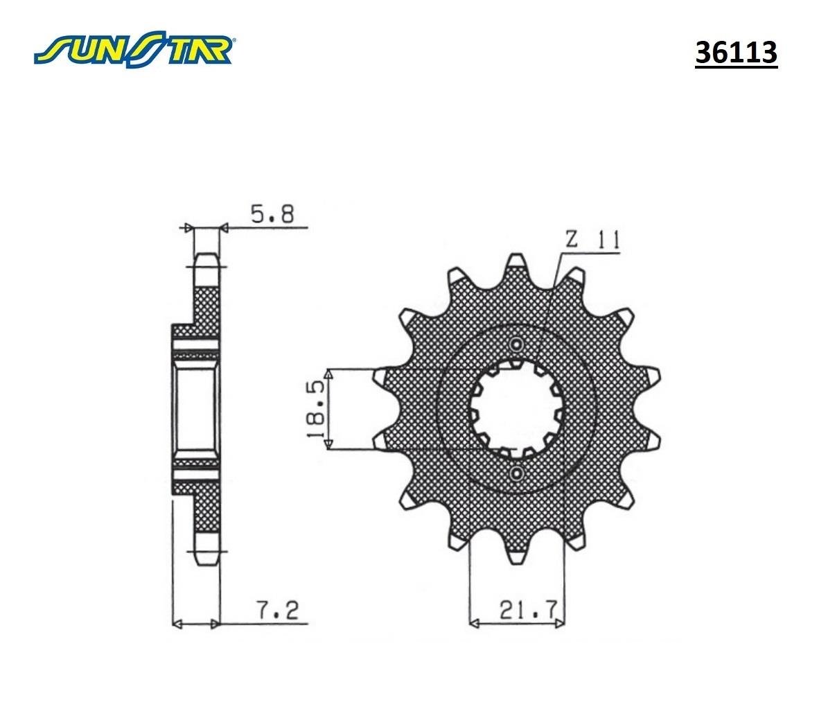 ÖN DİŞLİ / HONDA / CBR 250R / 250cc / (DİŞLİ SAYISI : ORİJİNAL-1) / 2010-2011-2012-2013-2014-2015-2016-2017-2018