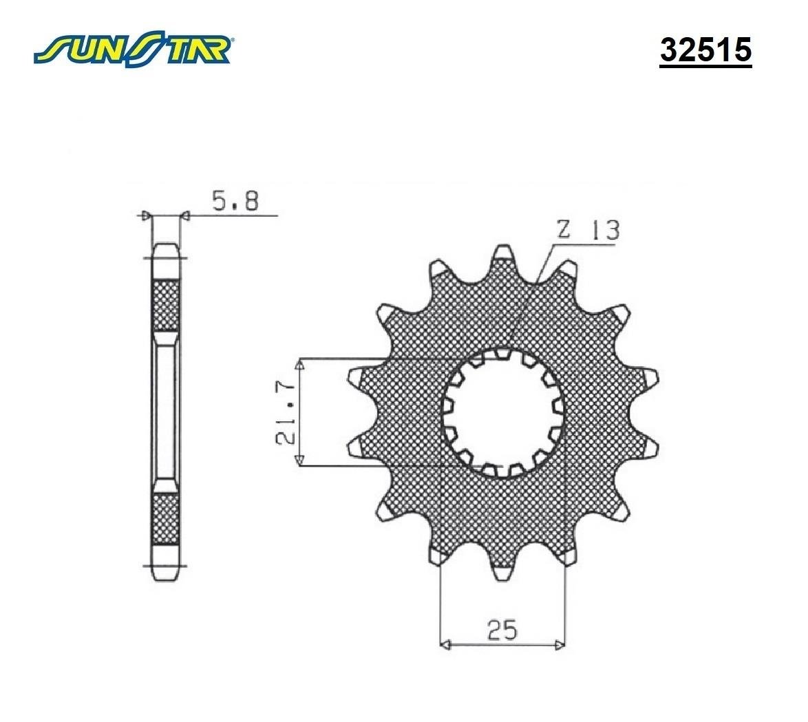 ÖN DİŞLİ / KAWASAKI / VERSYS 650 ABS / 650cc / (ORİJİNAL DİŞLİ SAYISI) / 2007-2008-2009-2010-2011-2012-2013-2014-2015-2016-2017-2018-2019-2020-2021-2022
