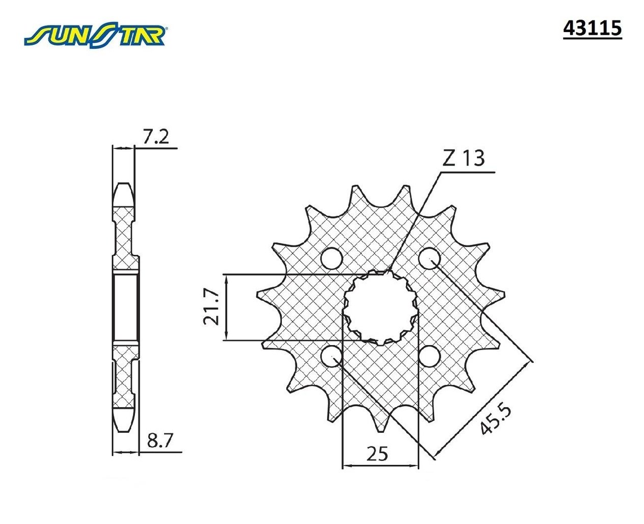 ÖN DİŞLİ / KAWASAKI / Z 1000 SX / 1000cc / (ORİJİNAL DİŞLİ SAYISI) / 2011-2012-2013-2014-2015-2016-2017-2018-2019