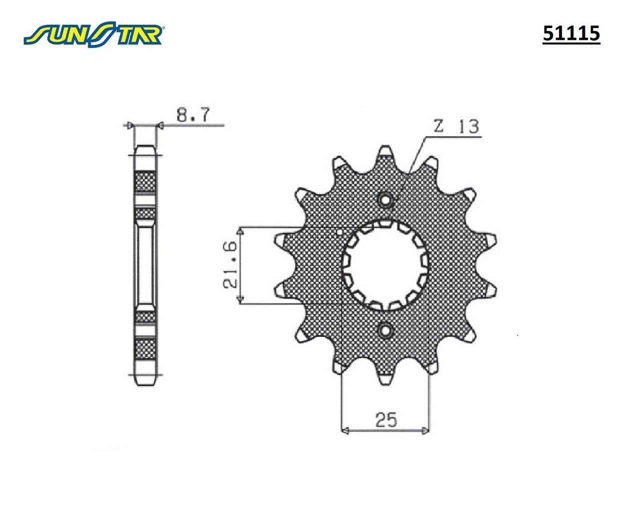 ÖN DİŞLİ / SUZUKI / GSF BANDIT / S / 1200cc / (ORİJİNAL DİŞLİ SAYISI) / 2001-2002-2003-2004-2005-2006