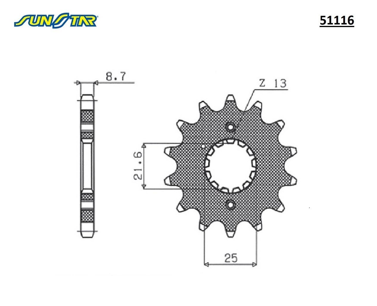 ÖN DİŞLİ / YAMAHA / YZF R THUNDERCAT / 600cc / (DİŞLİ SAYISI : ORİJİNAL+1) / 1996-1997-1998-1999-2000-2001-2002-2003