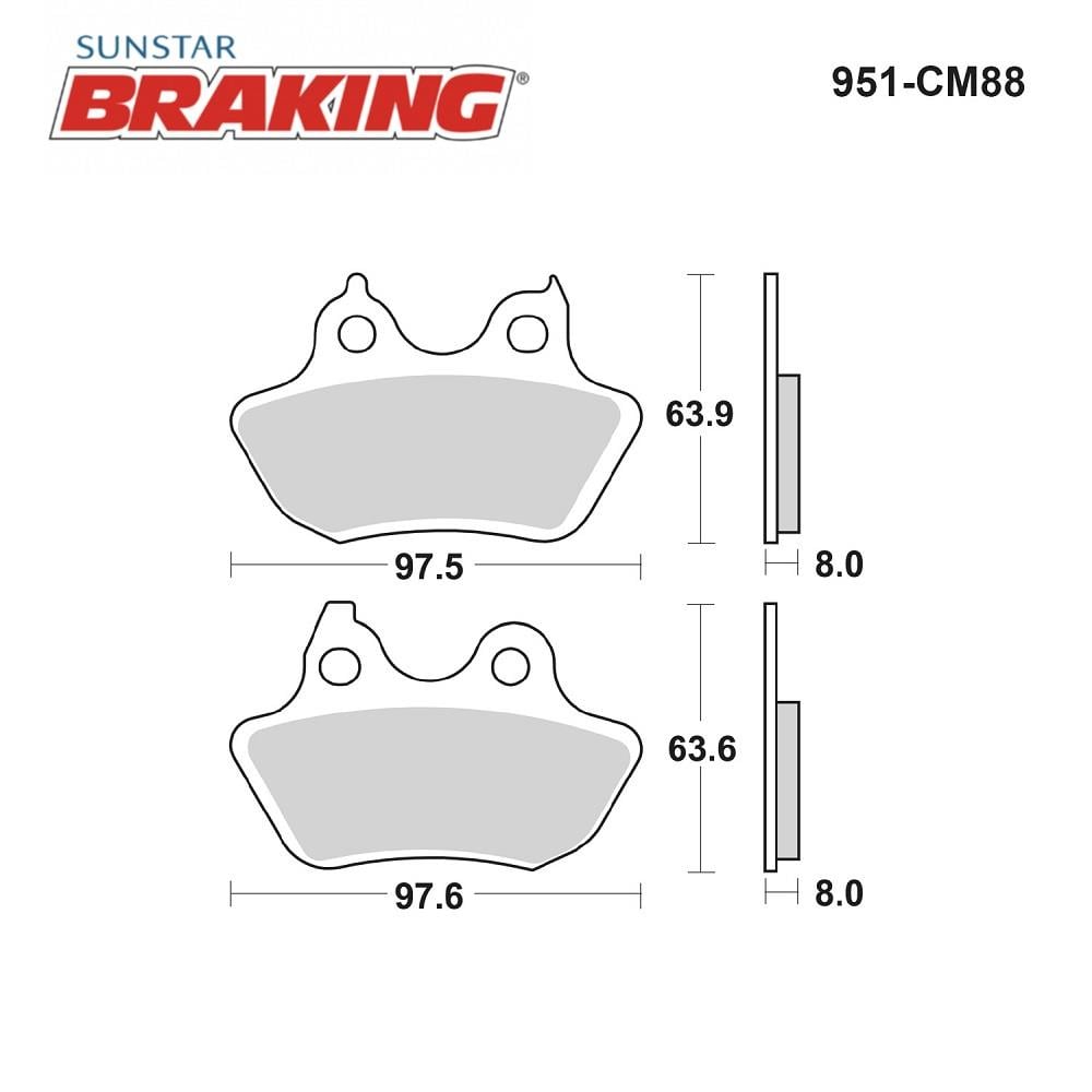 SİNTERLİ ARKA FREN BALATASI / HARLEY D. / DYNA STREET BOB (FXDB) / 1584cc / ARKA  / 2007-2008-2009-2010-2011-2012-2013-2014-2015-2016