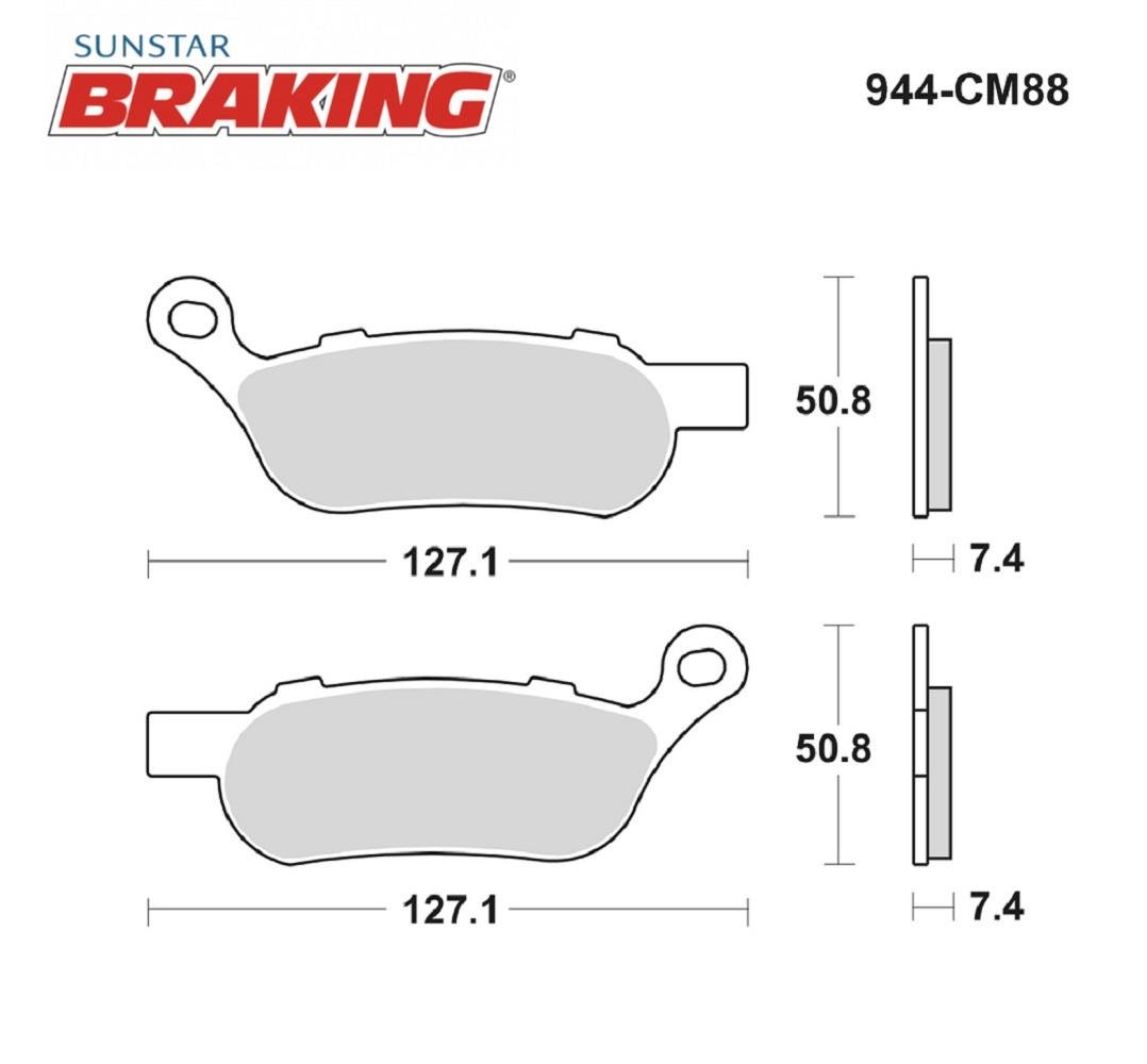 SİNTERLİ ARKA FREN BALATASI / HARLEY D. / FAT BOB (FXDF) / 1690cc / ARKA  / 2009-2010-2011-2012-2013-2014-2015-2016-2017