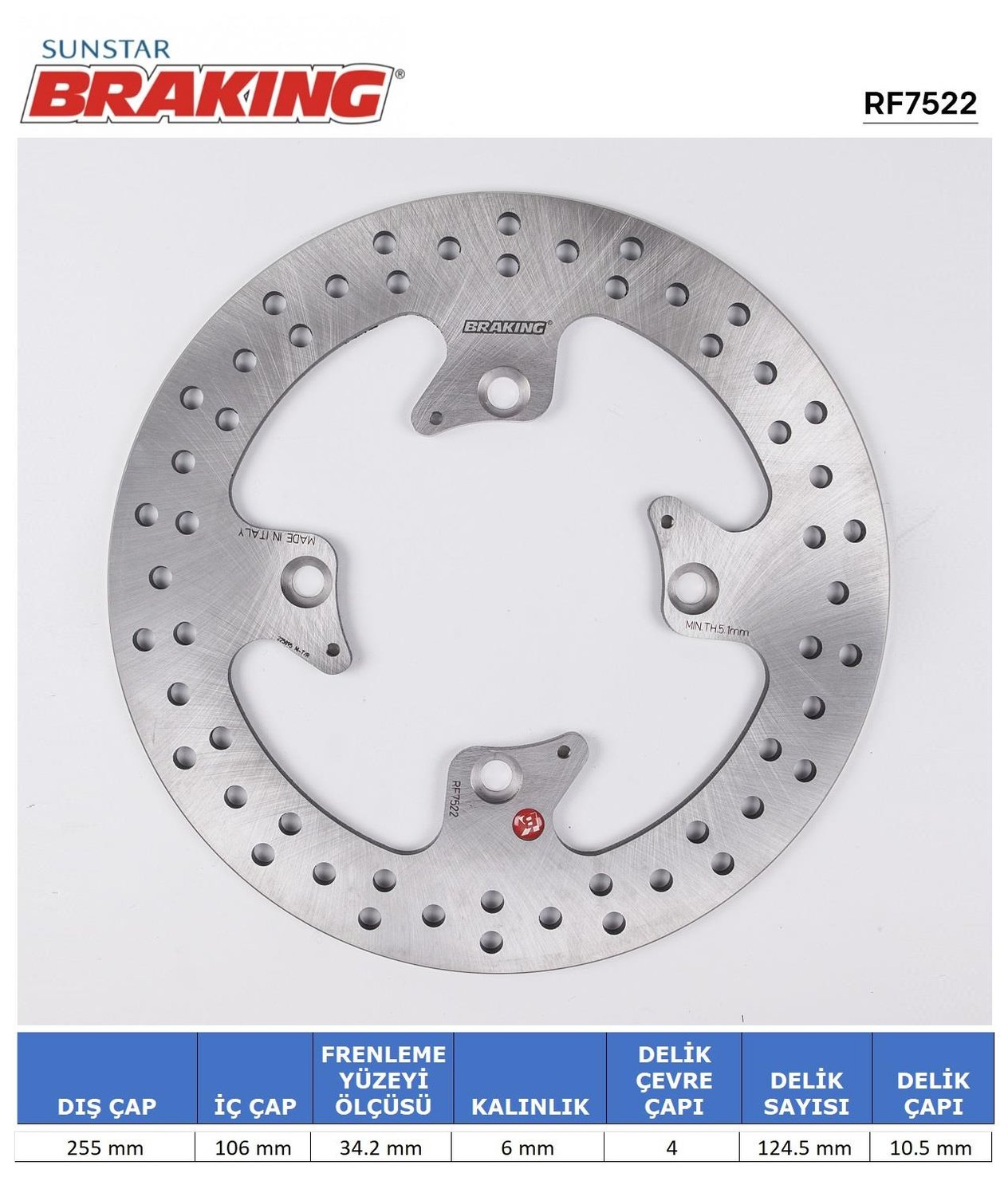 TRIUMPH YUVARLAK ARKA FREN DİSKİ / TRIUMPH / BONNEVILLE T100 / 900cc / ARKA  / 2017-2018-2019-2020-2021