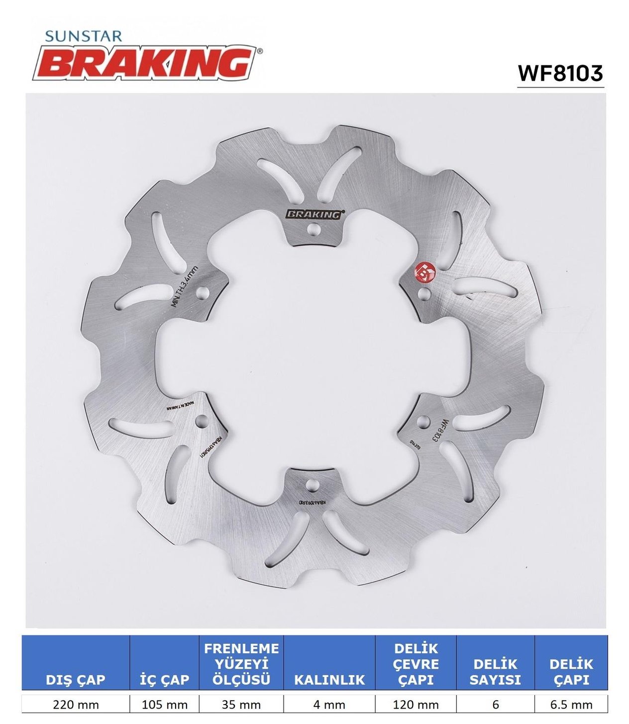 VESPA GTS 125-250-300 DALGALI ÖN VE ARKA FREN DİSKİ / VESPA / VESPA GTS / 250cc / ÖN & ARKA  / 2005-2006-2007-2008-2009-2010-2011-2012-2013-2014-2015-2016