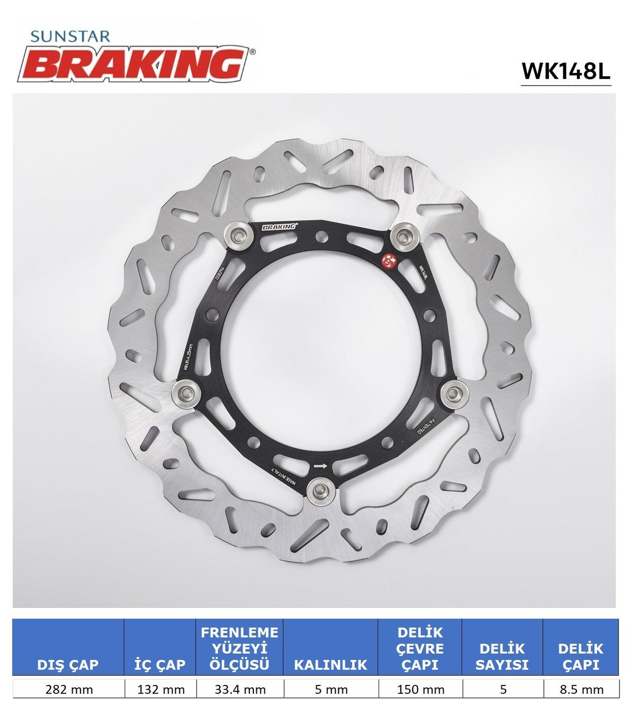 YAMAHA MT-07 / XSR 700 DALGALI ÖN PERFORMANS FREN DİSKİ (SOL) / YAMAHA / MT-07 TRACER / 700cc / ÖN SOL  / 2016-2017-2018-2019-2020-2021-2022-2023