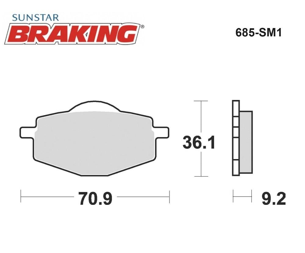 YARI METALİK FREN BALATASI / YAMAHA / YBR 125 / 125cc / ÖN  / 2005-2006-2007-2008-2009-2010-2011-2012-2013-2014