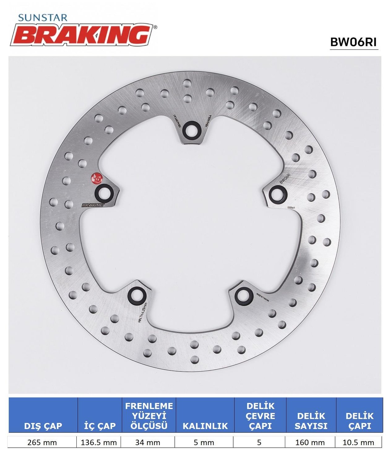 YUVARLAK ARKA FREN DİSKİ / BMW / F 850 GS / ADV / 850cc / ARKA  / 2018-2019-2020-2021-2022-2023