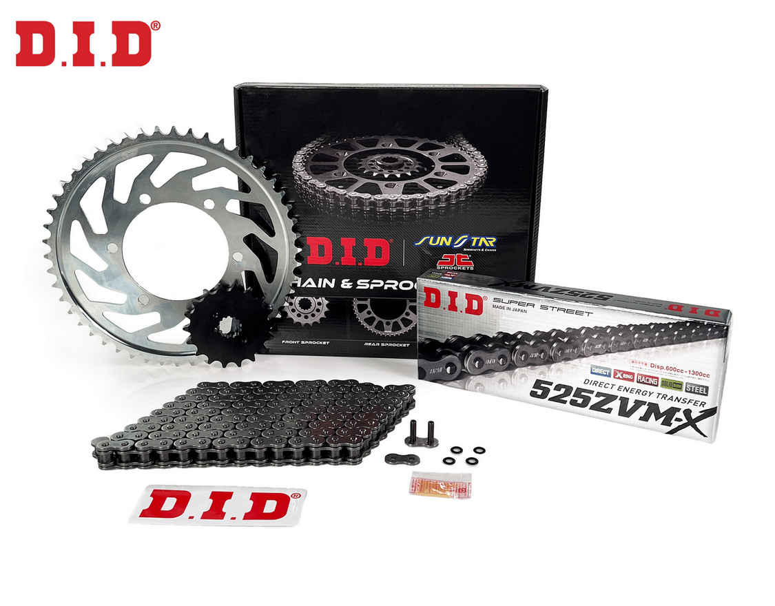 ZİNCİR DİŞLİ SETİ DUCATI ST4 S (996 cc)  (2001-2006) / DUCATI / ST4 S / 996cc / ZİNCİR: DID-525ZVM-X (Çelik)-102 / ÖN DİŞLİ: SUNSTAR (15T) / ARKA DİŞLİ: JT (38T) / 2001-2002-2003-2004-2005-2006