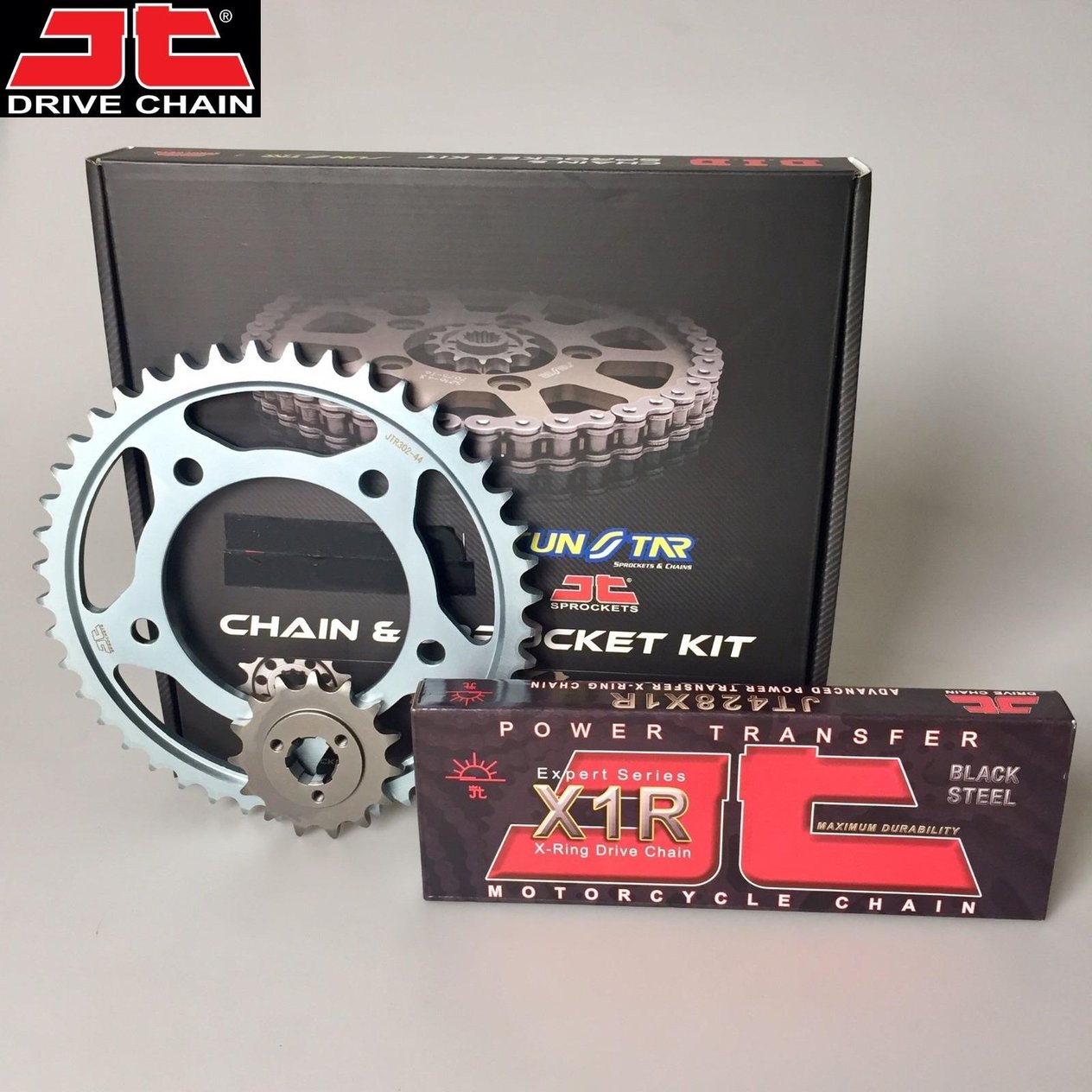 ZİNCİR DİŞLİ SETİ HONDA CB 125 R (125 cc)  (2018-2020) / HONDA / CB 125 R / 125cc / ZİNCİR: JT-428X1R (ÇELİK)-134 / ÖN DİŞLİ: SUNSTAR (15T) / ARKA DİŞLİ: JT (47T) / 2018-2019-2020