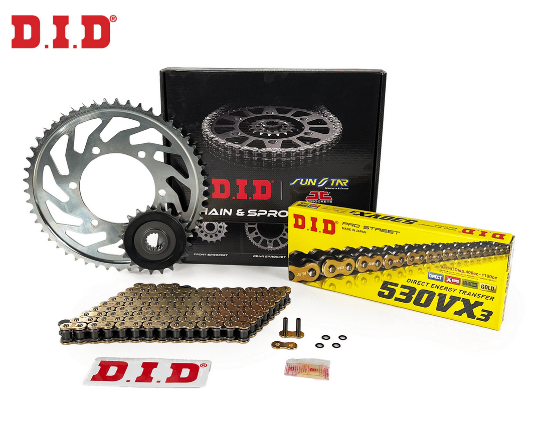 ZİNCİR DİŞLİ SETİ HONDA CBF 1000 (1000 cc)  (2011-2013) / HONDA / CBF 1000 / 1000cc / ZİNCİR: DID-530VX3 (Gold)-120 / ÖN DİŞLİ: JT (16T)  / ARKA DİŞLİ: SUNSTAR (41T) / 2011-2012-2013