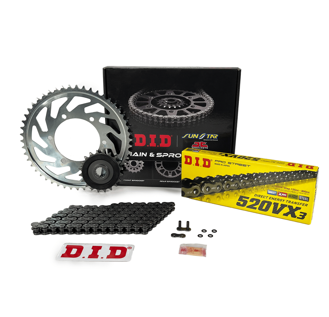 ZİNCİR DİŞLİ SETİ YAMAHA WR F (450 cc) (2003-2006) / YAMAHA / WR F / 450cc / ZİNCİR: DID-520VX3 (Çelik)-114 / ÖN DİŞLİ :  JT (14T)  / ARKA DİŞLİ: SUNSTAR (50T) / 2003-2004-2005-2006