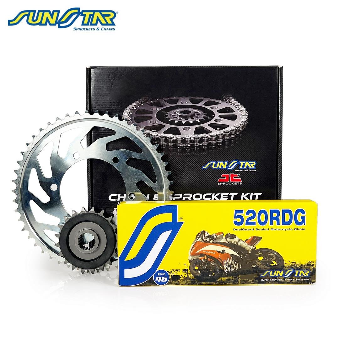 ZİNCİR DİŞLİ SETİ YAMAHA YZ (125 cc)  (2020-2024) / YAMAHA / YZ / 125cc / ZİNCİR: SS520RDG (Çelik)-114/ ÖN DİŞLİ: JT (13T) ARKA DİŞLİ: SUNSTAR (50T) / 2020-2021-2022-2023-2024