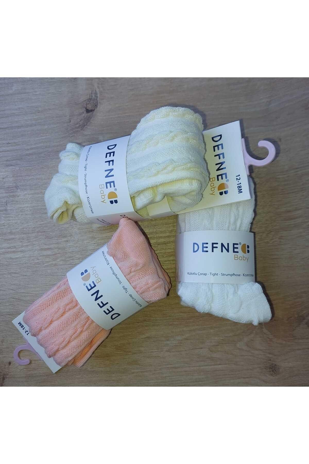3 Adet Pamuklu Kız Çocuk Ve Bebek Desenli Külotlu Çorap