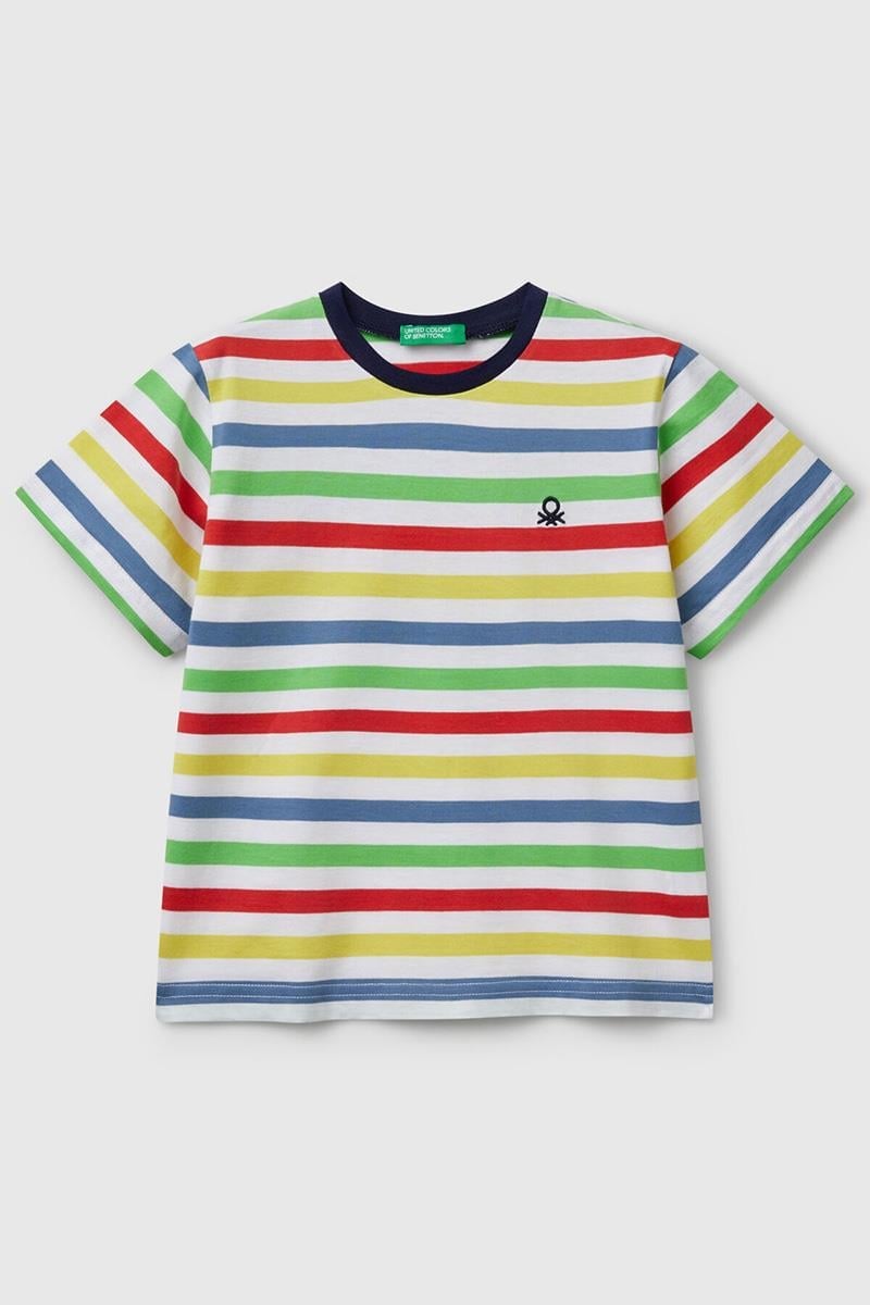Erkek Çocuk BNT-BB ÇİZGİLİ TSHIRT BEYAZ