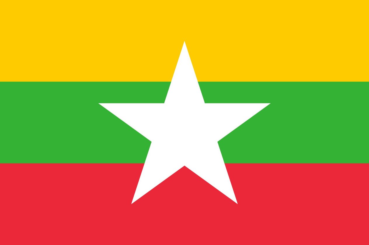 Myanmar Milli Gönder Bayrağı Raşel Dijital Baskı