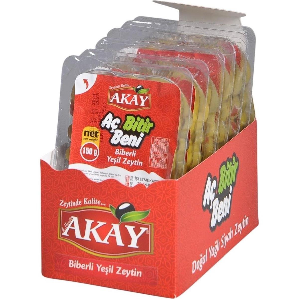 Akay Aç Bitir Beni Biberli Yeşil Zeytin 150 Gr