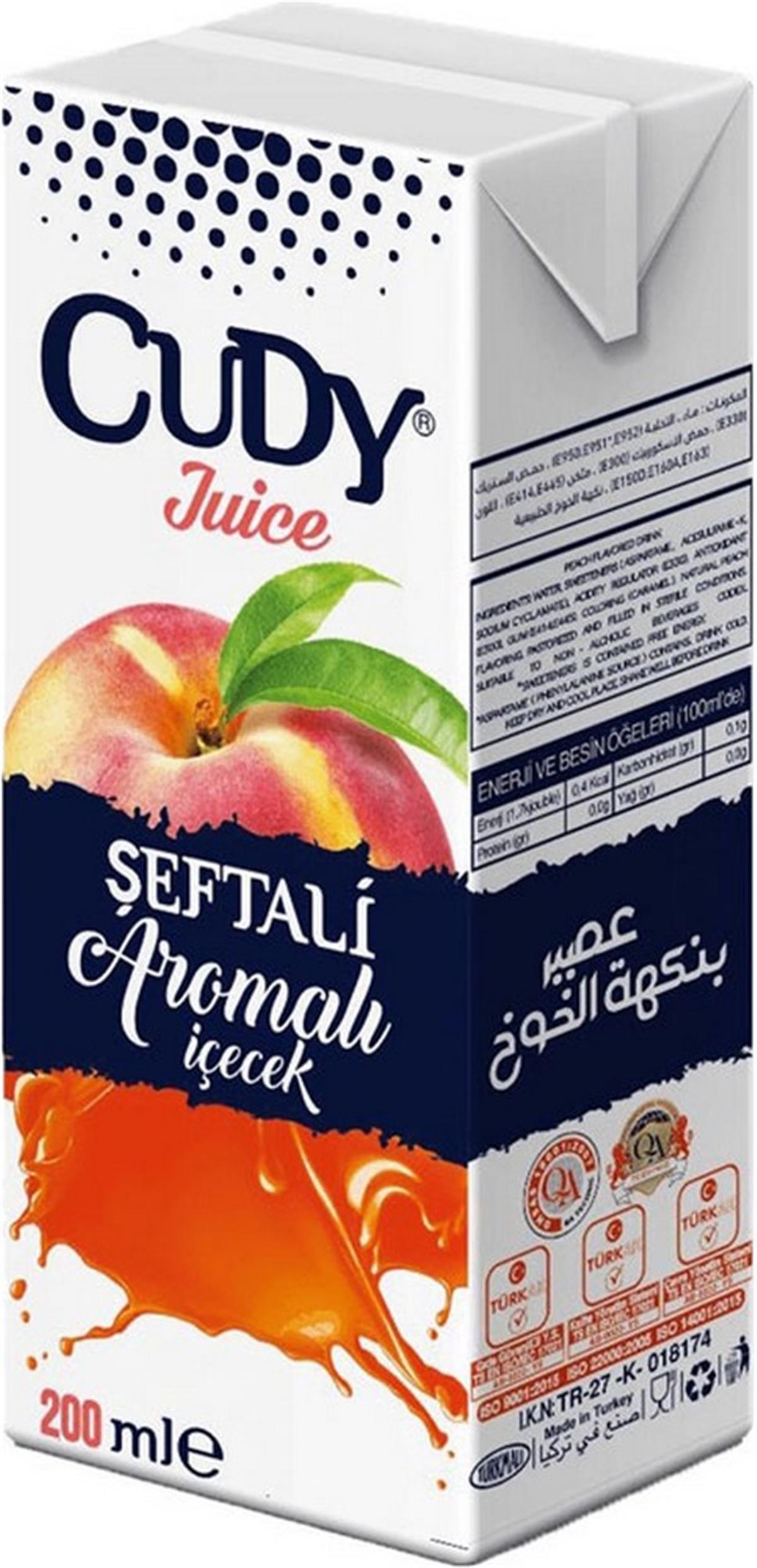 Cudy 200 Ml Şeftali Aromalı İçecek
