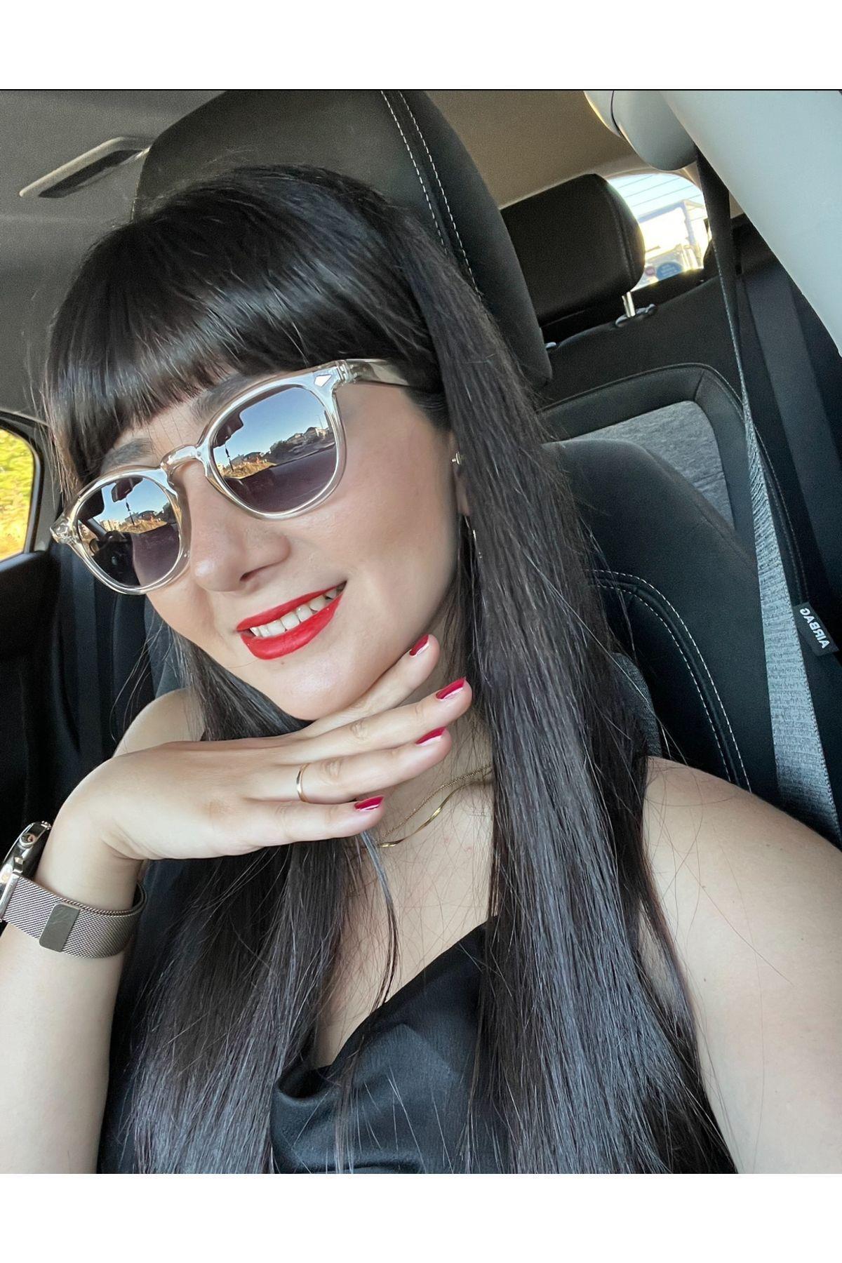Şeffaf Çerçeve Yeşil Camlı Eva Modeli Unisex Kadın Erkek Gözlük Güneş Gözlüğü