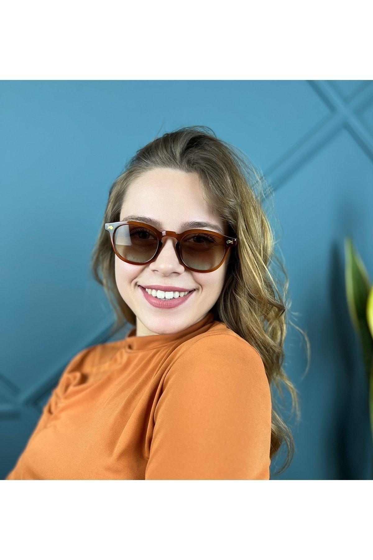 Şeffaf Çerçeve Yeşil Camlı Eva Modeli Unisex Kadın Erkek Gözlük Güneş Gözlüğü