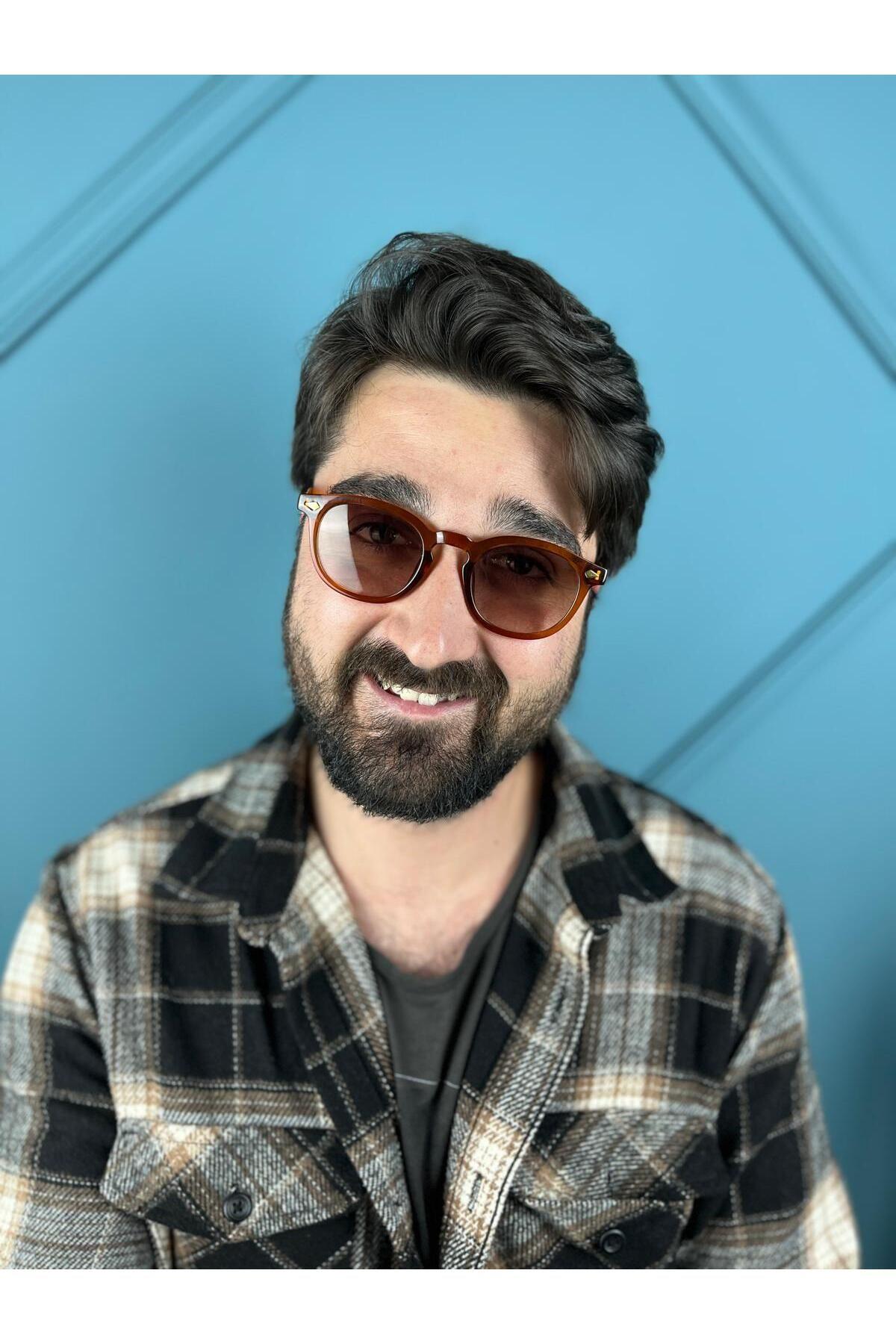 Şeffaf Çerçeve Yeşil Camlı Eva Modeli Unisex Kadın Erkek Gözlük Güneş Gözlüğü