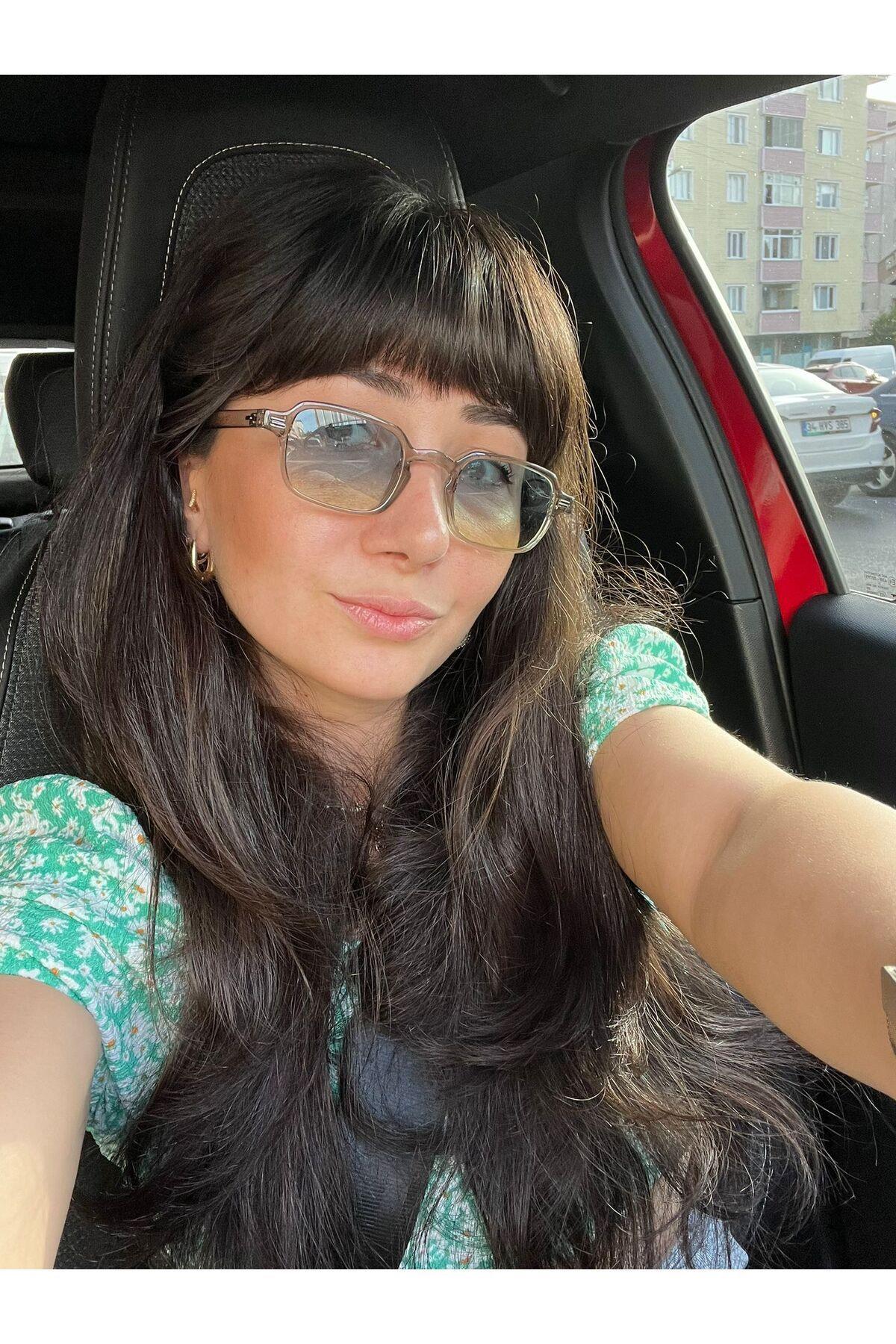 Yoda Dikdörgen Küçük Minik Gözlük Kadın Erkek Unisex Lacivert Cam Güneş Gözlüğü