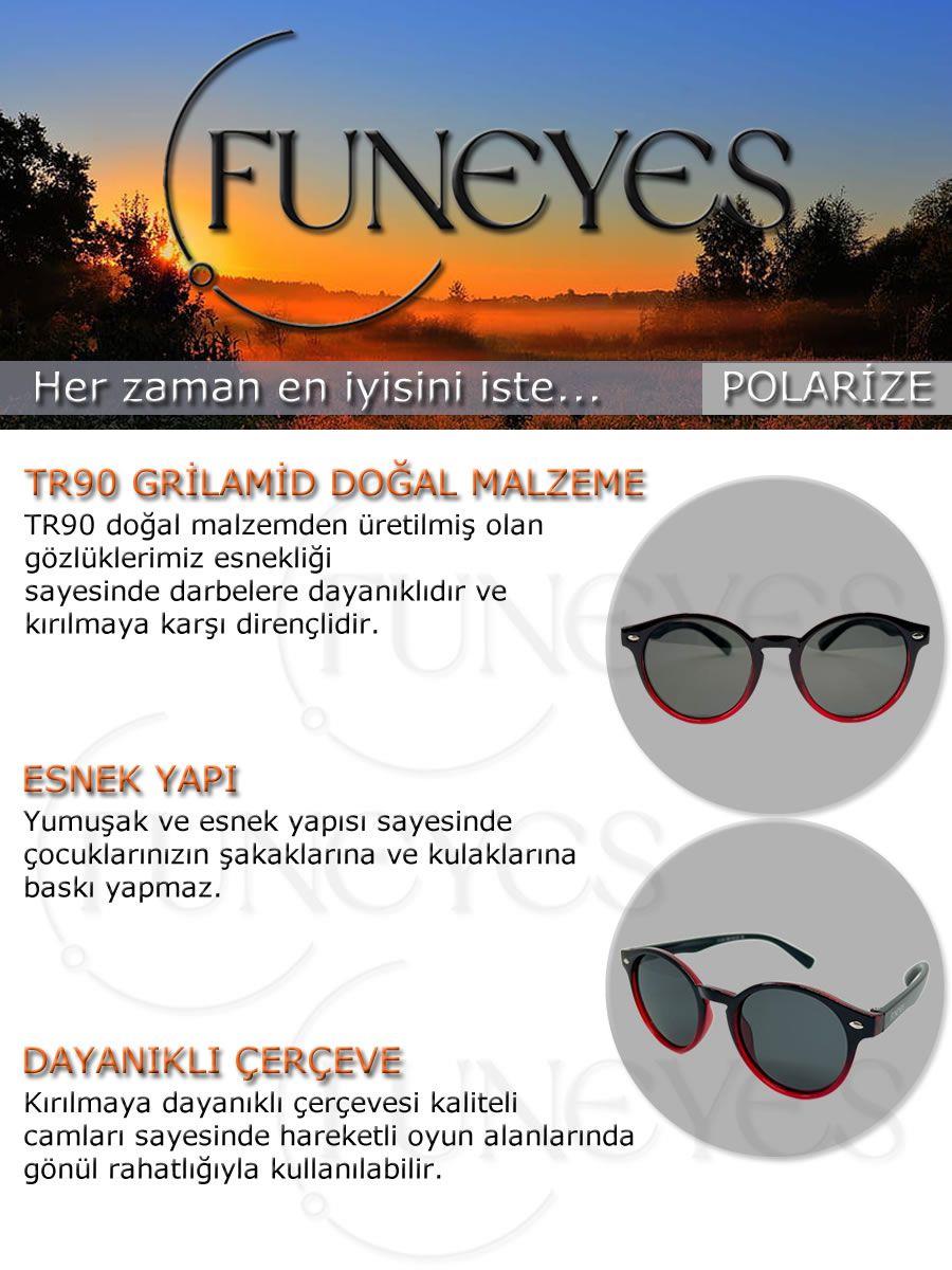 Yuvarlak Polarize Camlı 2 ile 10 yaş aralığı Esnek Kırılmaya Dayanıklı  Kız Erkek Çocuk Güneş Gözlüğü