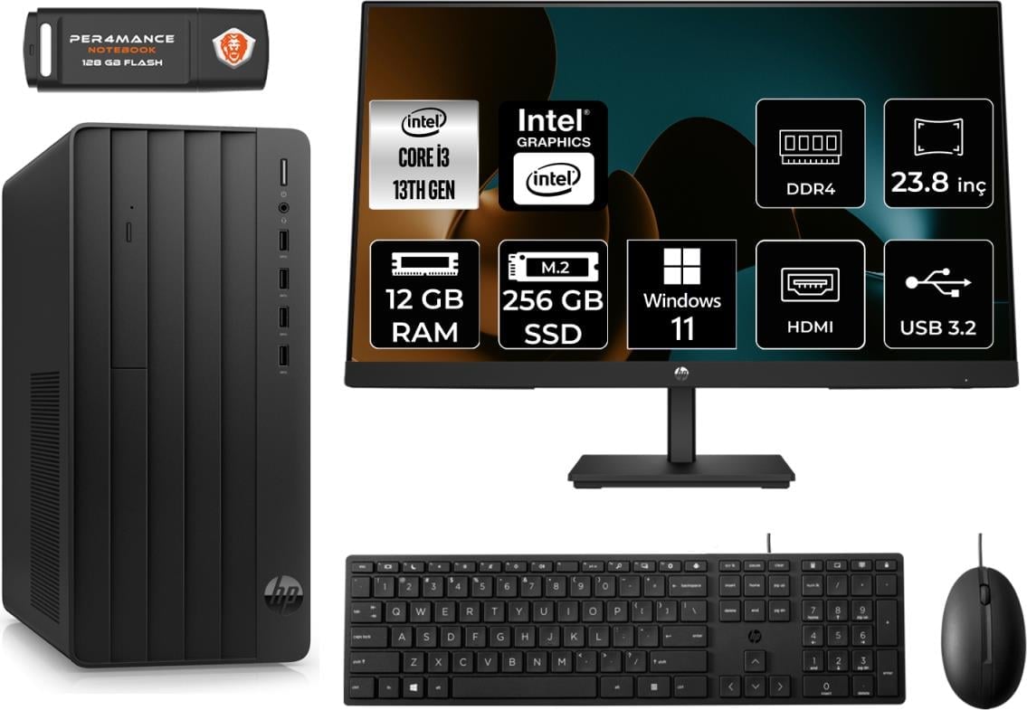 Hp Pro Tower 290 G9 Intel Core I3 13100 12GB 256GB SSD 23.8